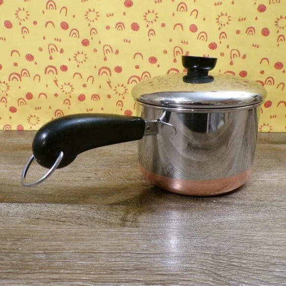 REVERE WARE Vintage 2 Qt Stainless Saucepan Copper Bottom, Rome NY, USA - Picture 4 of 13